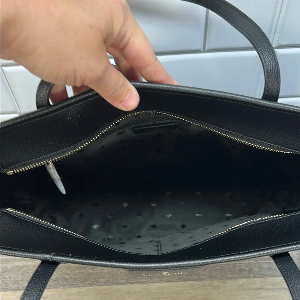 Kate spade black zip top tote bag - Picture 4 of 7